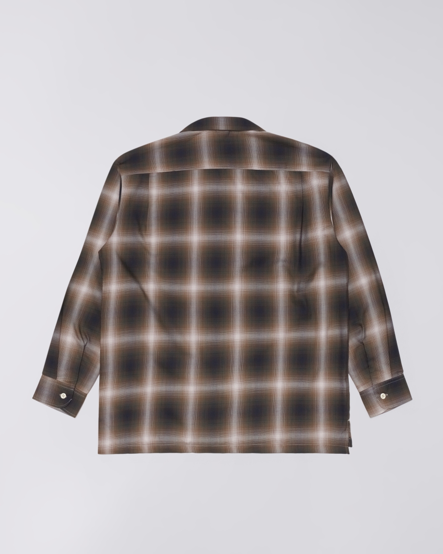 EDWIN Open Collar Shirt Brown / Grey