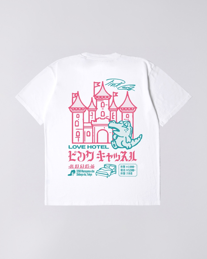 EDWIN Pink Castle T-Shirt White