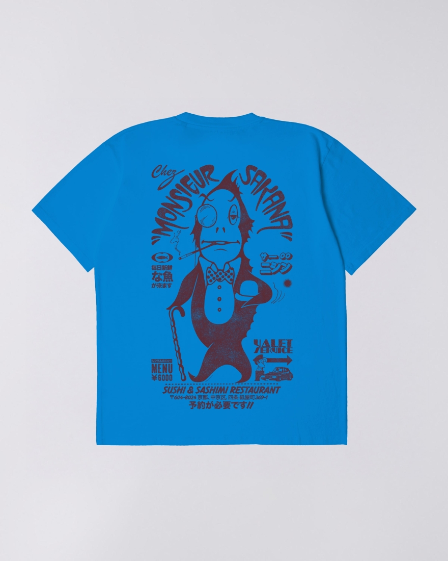 EDWIN Monsieur Sakana T-Shirt Directoire Blue