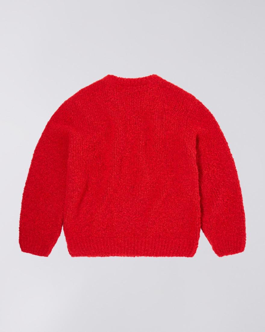 EDWIN Dun Textured Sweater Fiery Red