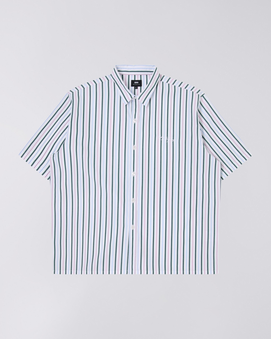 EDWIN Toledo Shirt SS White / Pink / Green