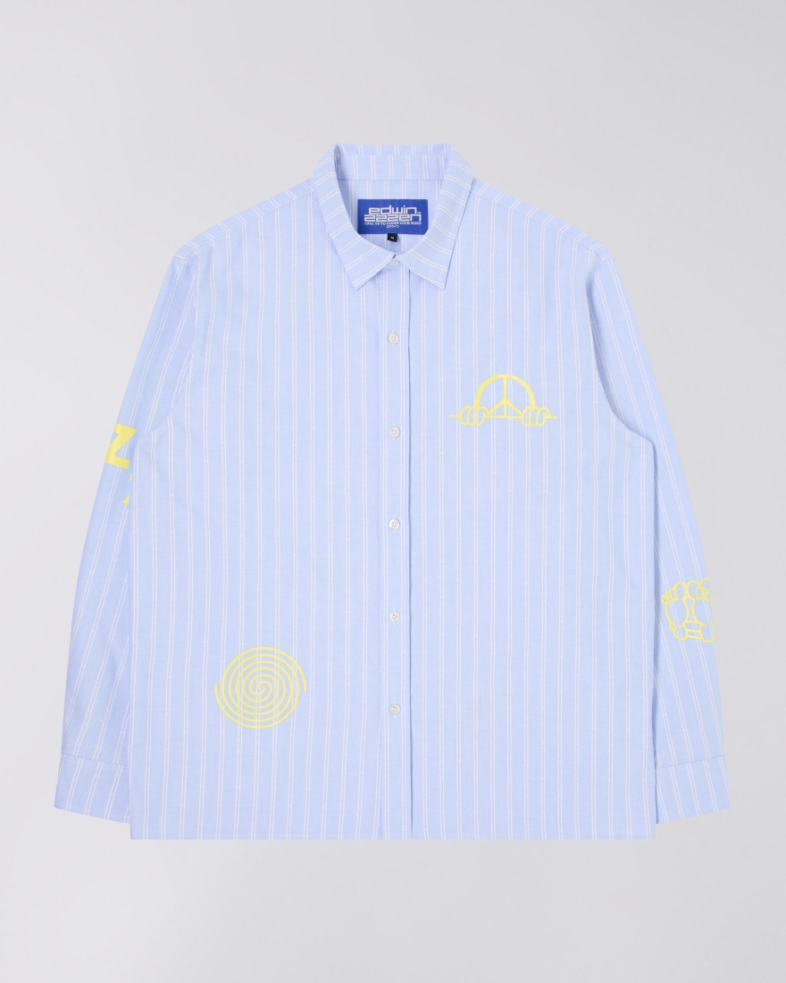 EDWIN Sebastian Shirt LS Blue / White