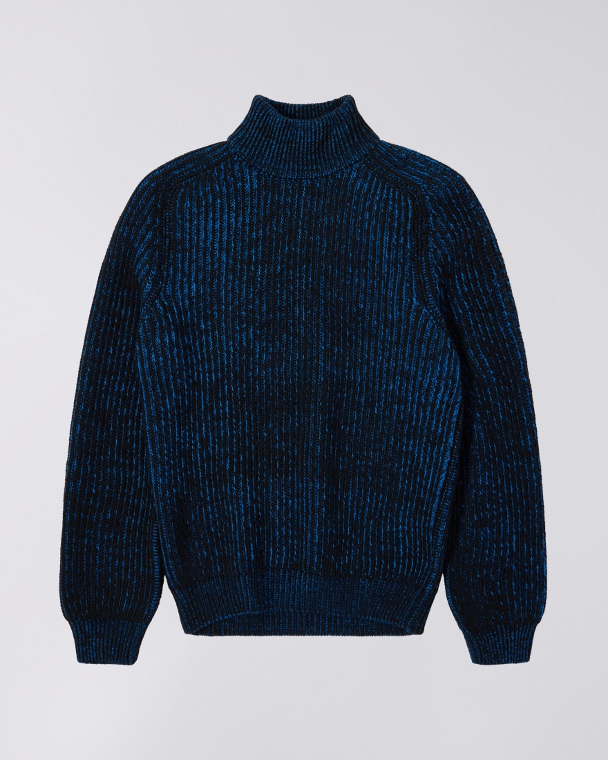 EDWIN Roni High Collar Sweater Black / Blue