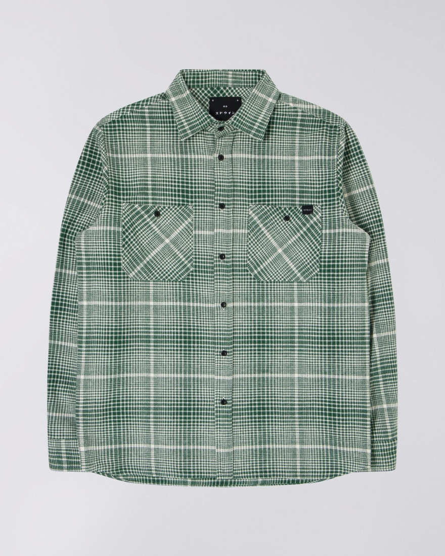 EDWIN Millenium Shirt LS Green / White