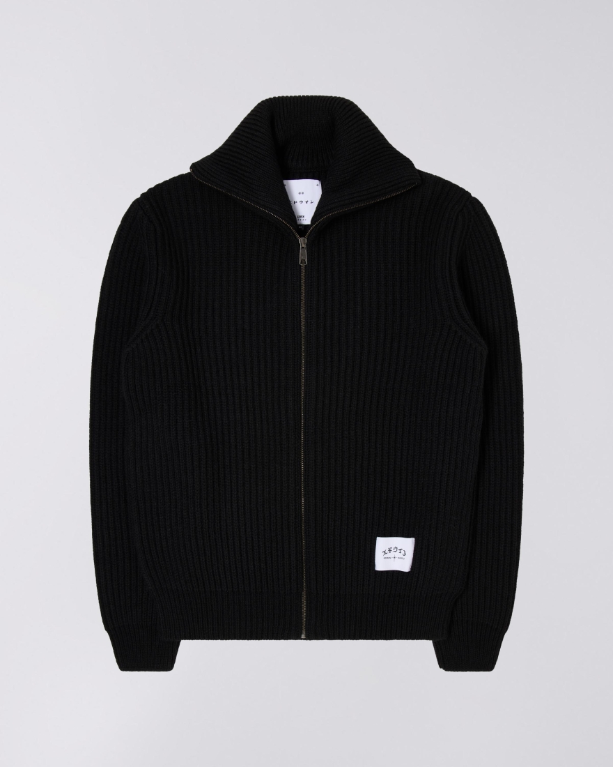 EDWIN Gary Zipped Cardigan Black