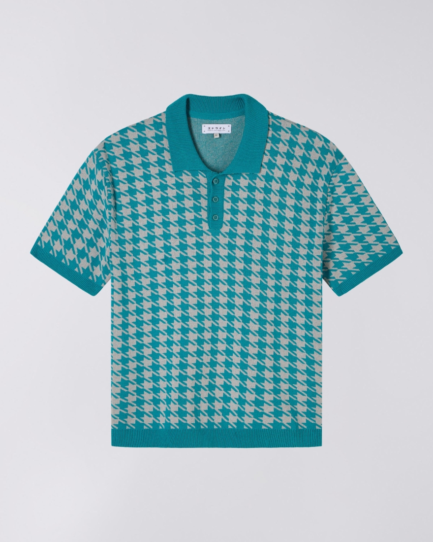 EDWIN Jax Polo Knit Blue / Light Grey