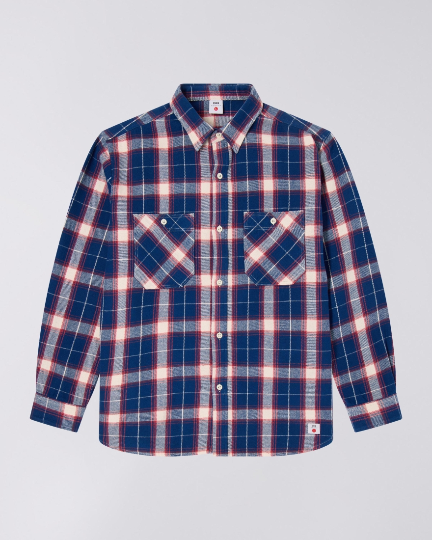 EDWIN Work Shirt LS Navy / Red