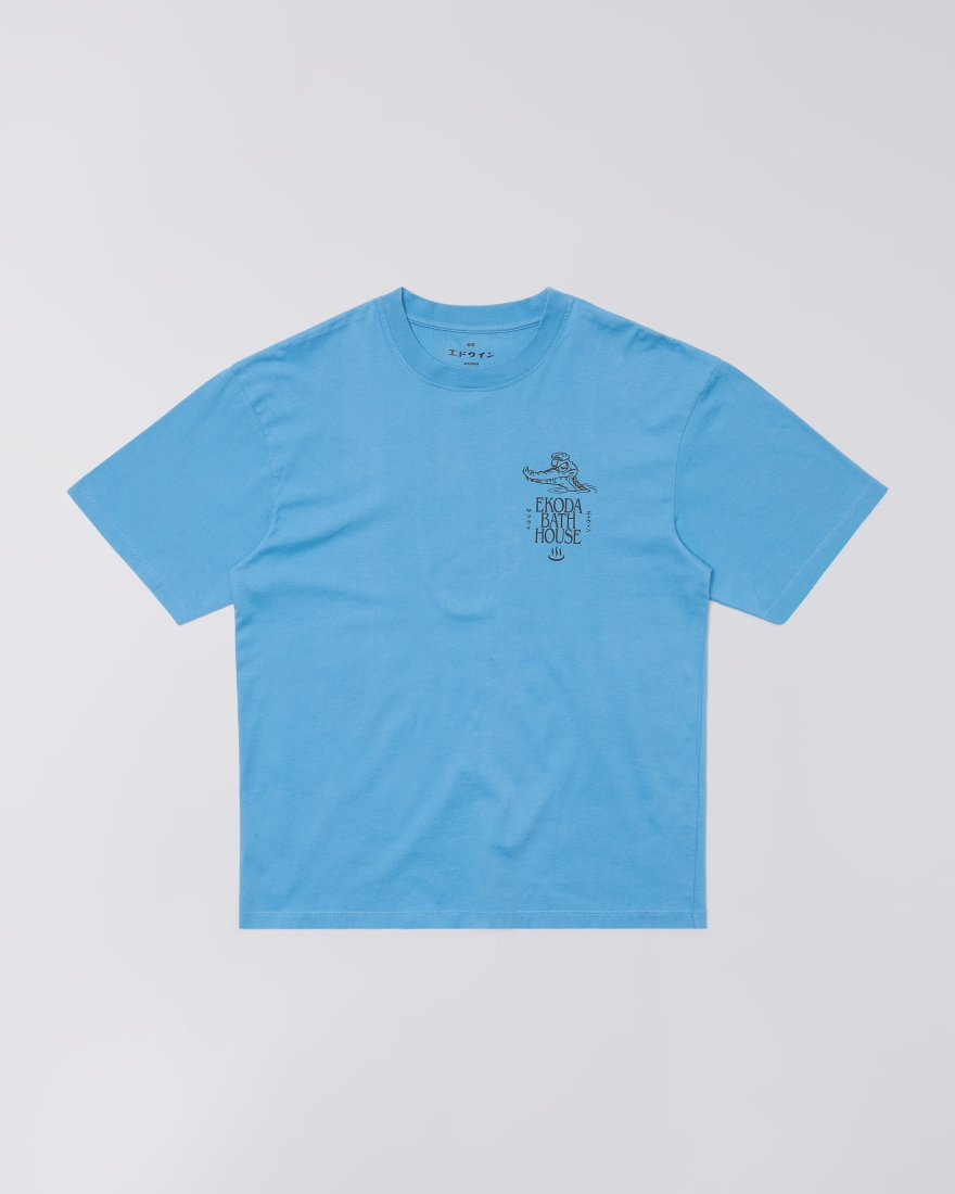 EDWIN Ekoda Bath House T-Shirt Azure Blue