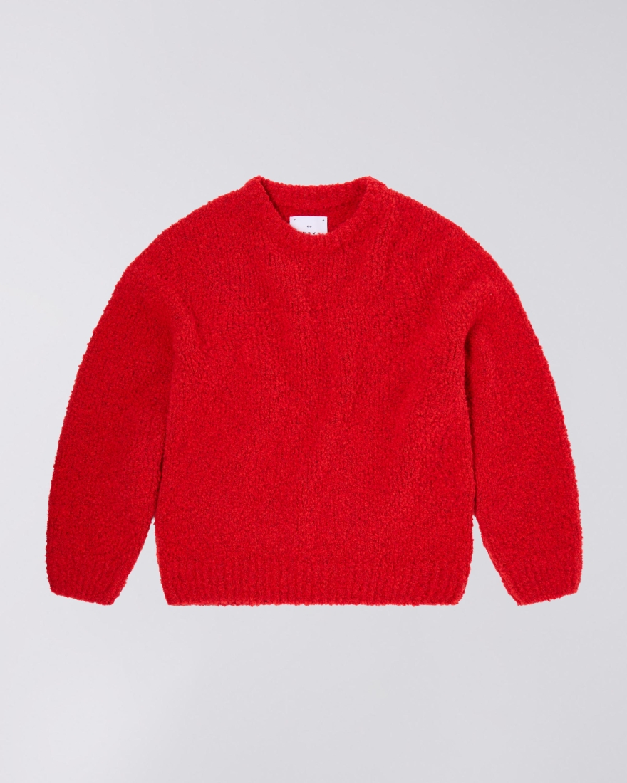 EDWIN Dun Textured Sweater Fiery Red