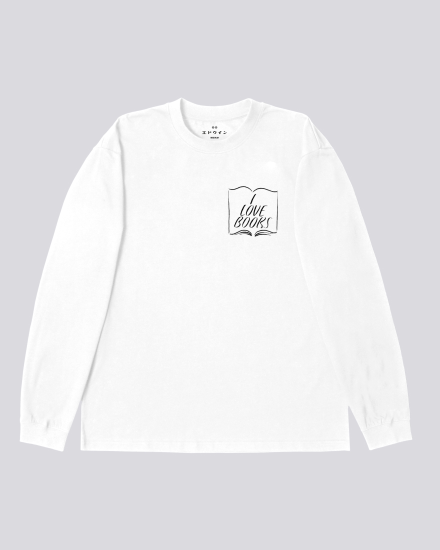 EDWIN I Love Books T-Shirt LS White