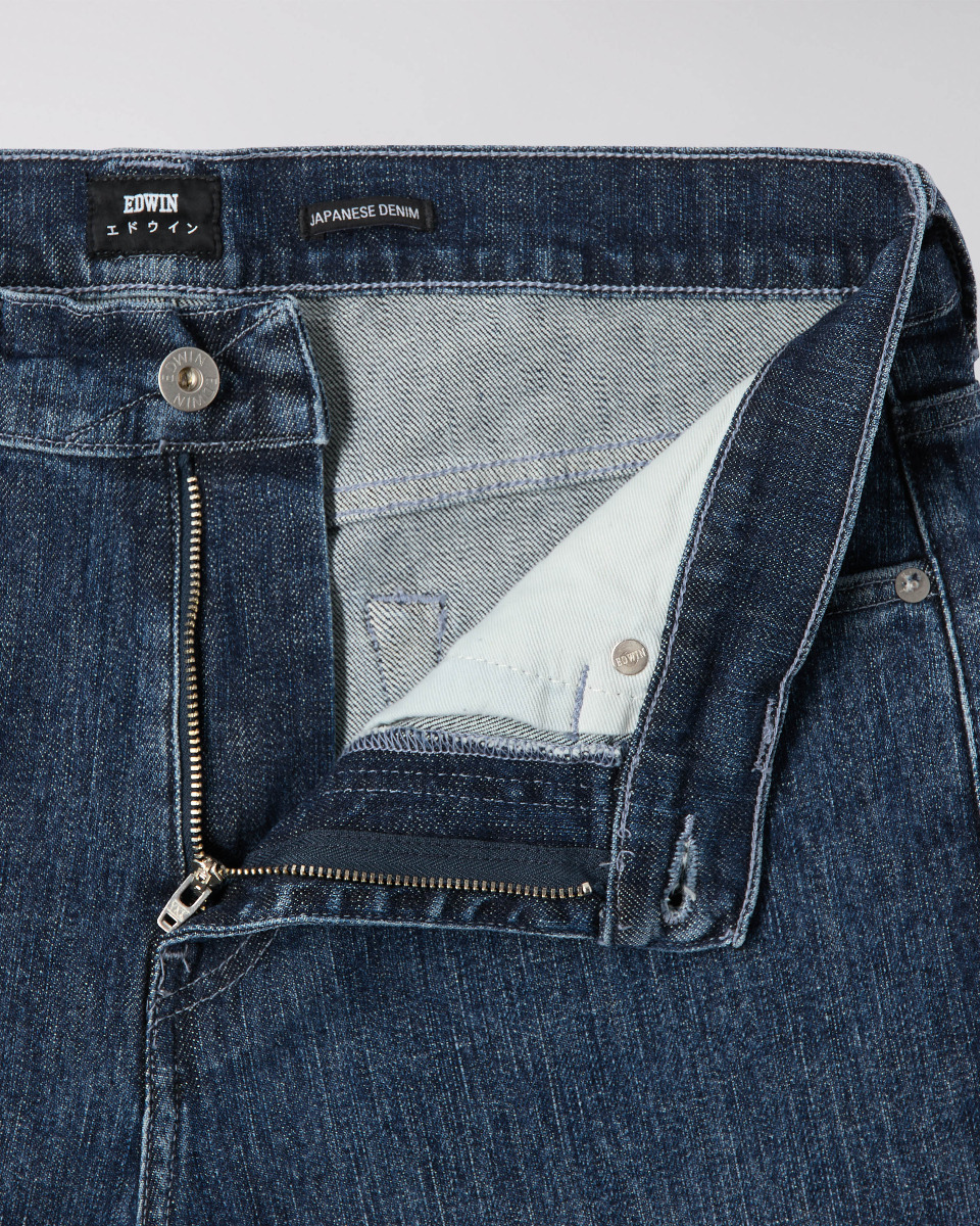 EDWIN ED-80 Slim Tapered Jeans - CS Yuuki Blue Denim - Riaki Wash