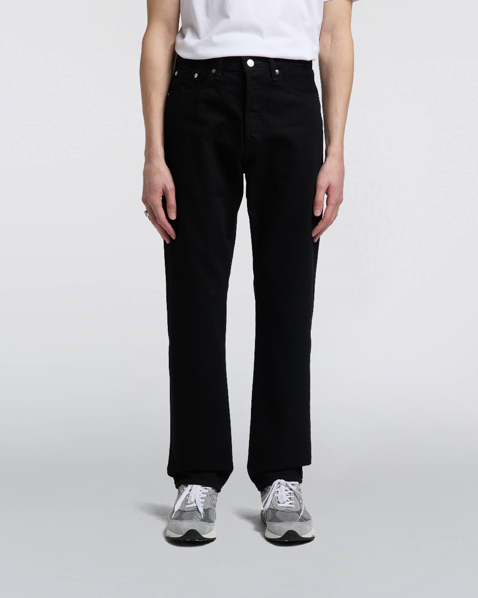 EDWIN Loose Straight Jeans - Kaihara Black x Black Stretch Denim